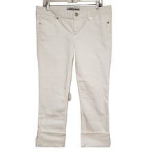 Express Stella Women's 10 White Low Rise Cropped Stretch Cuff Capri Jean 80 NWT