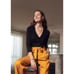 Sezane Kim Black Ruffle Wool V Neck Sweater Jumper Size Medium