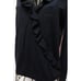 Sezane Kim Black Ruffle Wool V Neck Sweater Jumper Size Medium
