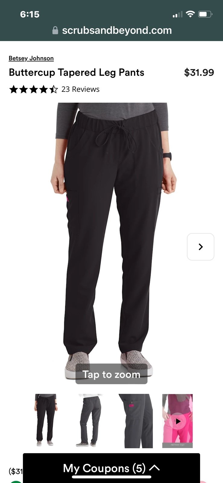 Betsy Johnson 2x scrub set black
