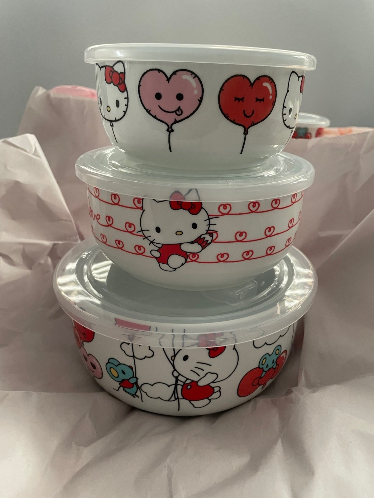 Hello kitty ceramic bowl set of 3