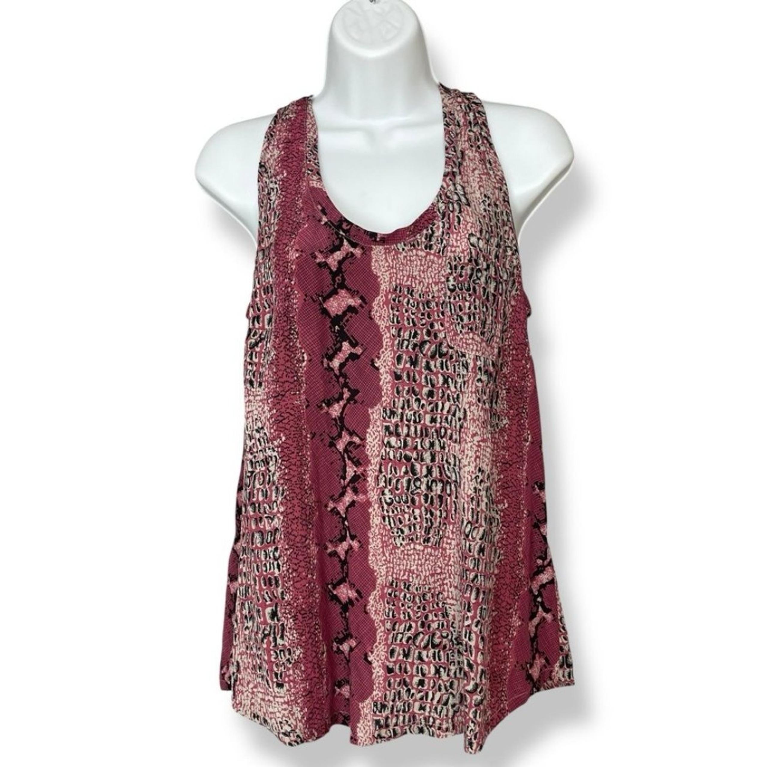 Joie Silk Tank Top Racerback Pink Women Small Snakeskin Animal Print Sleeveless