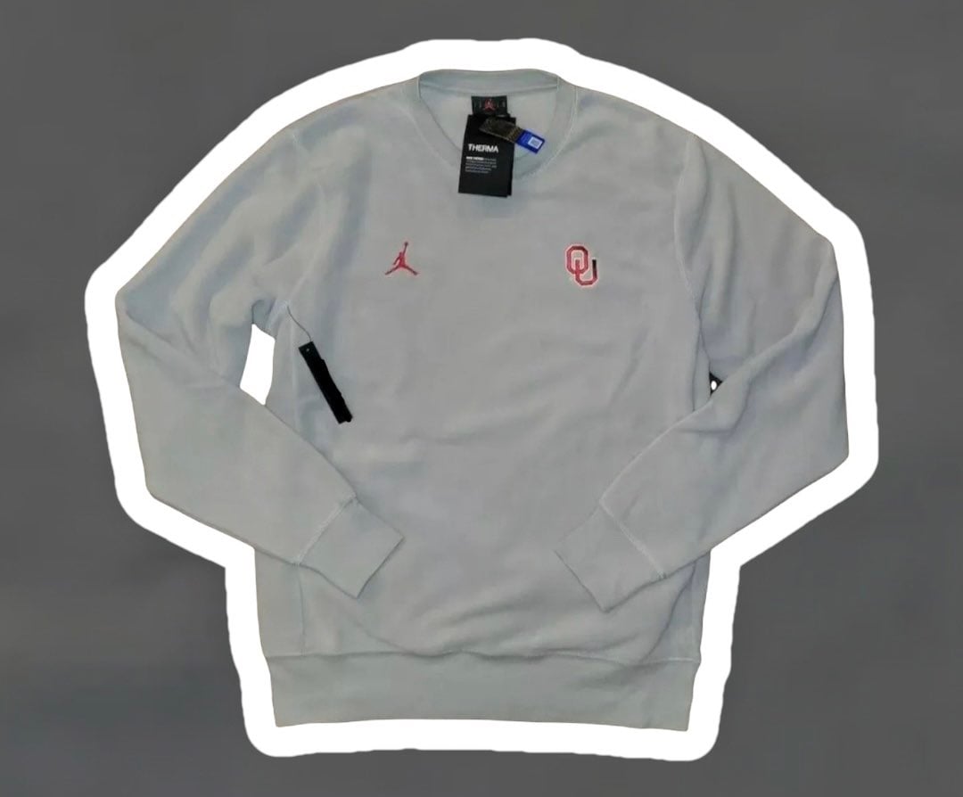 Men’s Nike Jordan Gray Oklahoma Sooners Team Performance Therma Fleece Size M