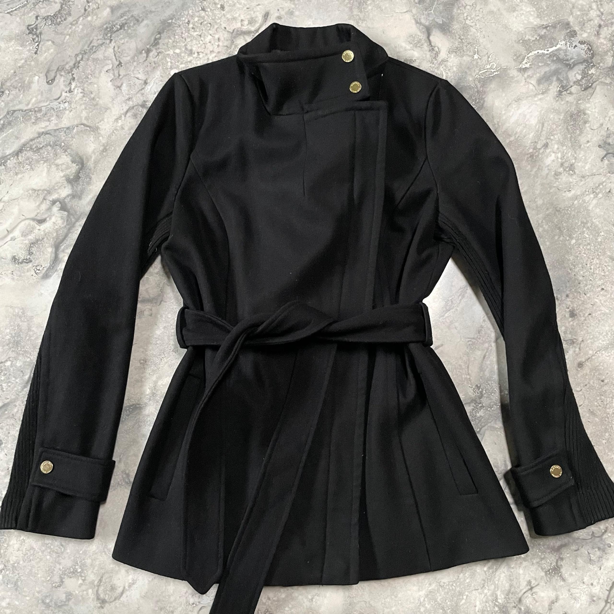 RACHEL ROY Black Wool Pea Coat