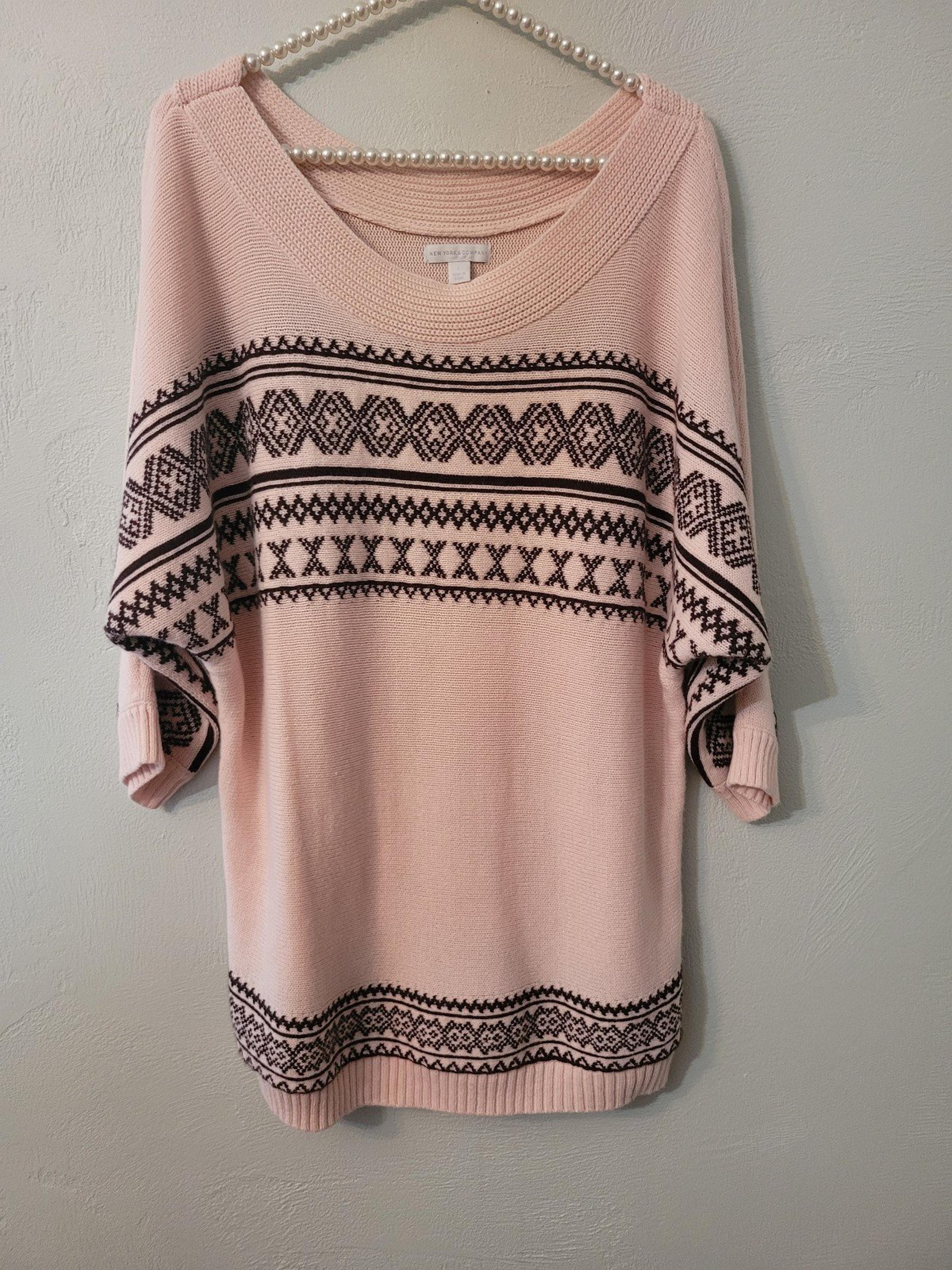 New York & Company unique Batwing Long Tunic Sweater