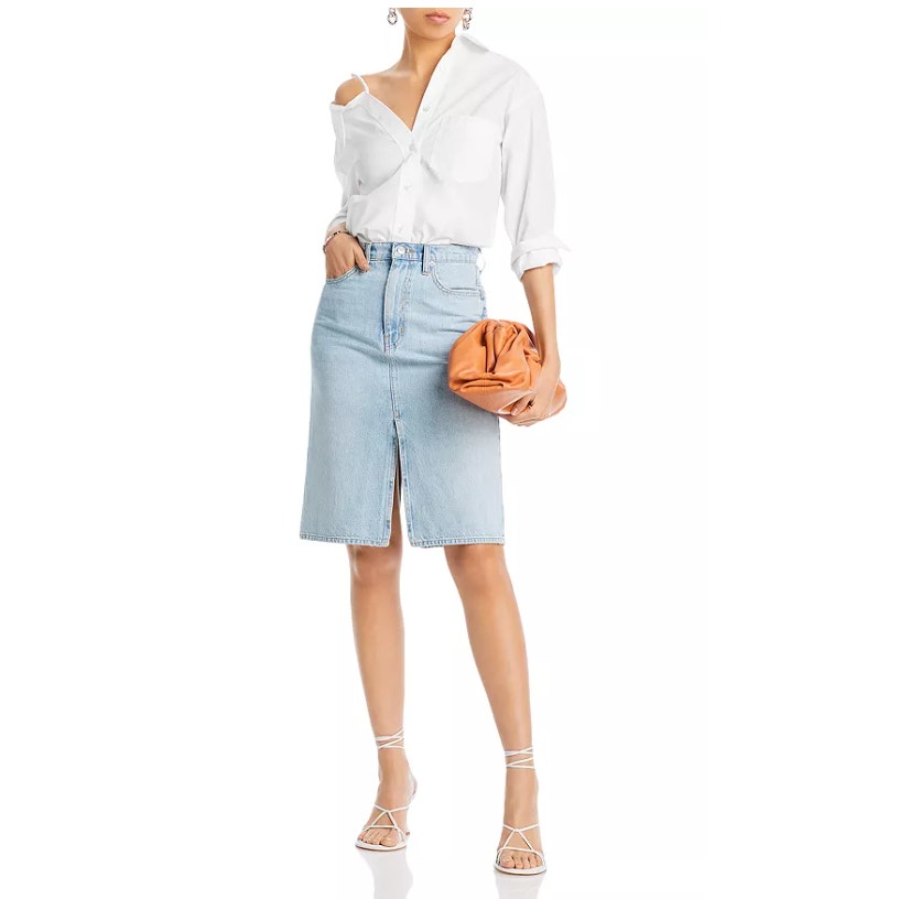 Derek Lam 10 Crosby Juliet High Rise Blue Denim Skirt