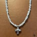 Silpada Freshwater Pearl Bead Necklace with Sterling Silver Cross Pendant