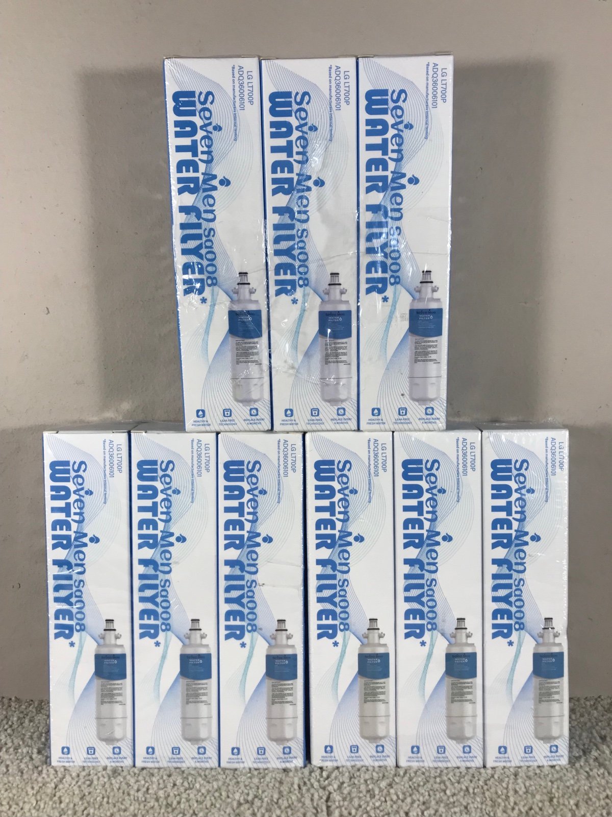 Replacement Refrigerator Water Filter For LG LT700P / ADQ36006101 (Lot of 9)