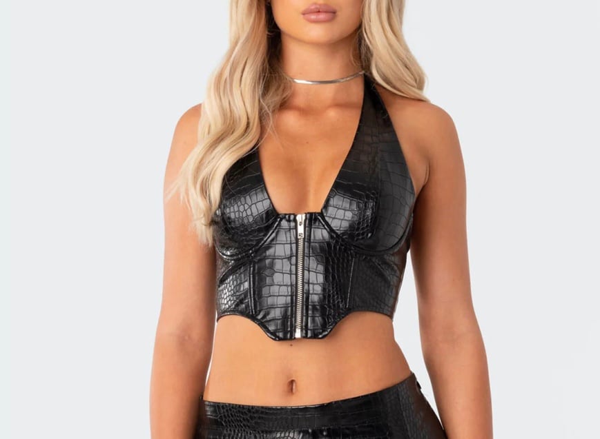 Edikted Leather Corset Top