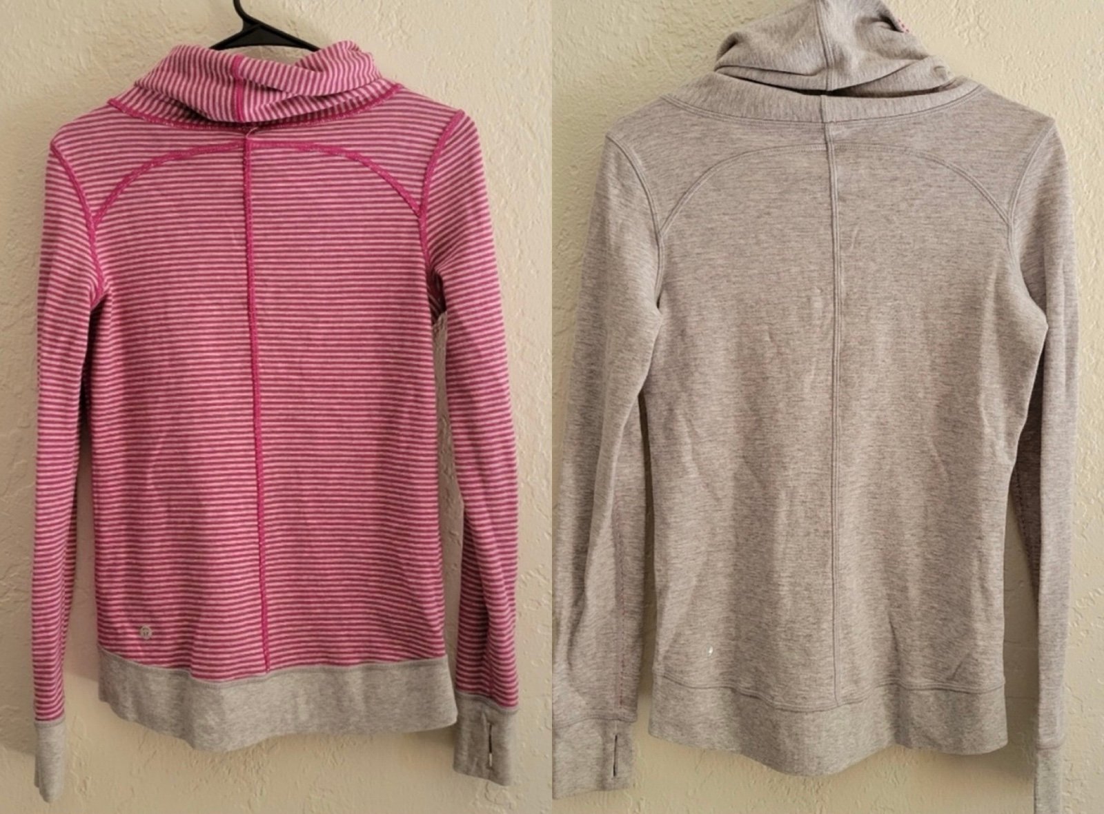 Lululemon In A Cinch Long Sleeve Pullover 4 Heathered Light Grey Raspberry 430