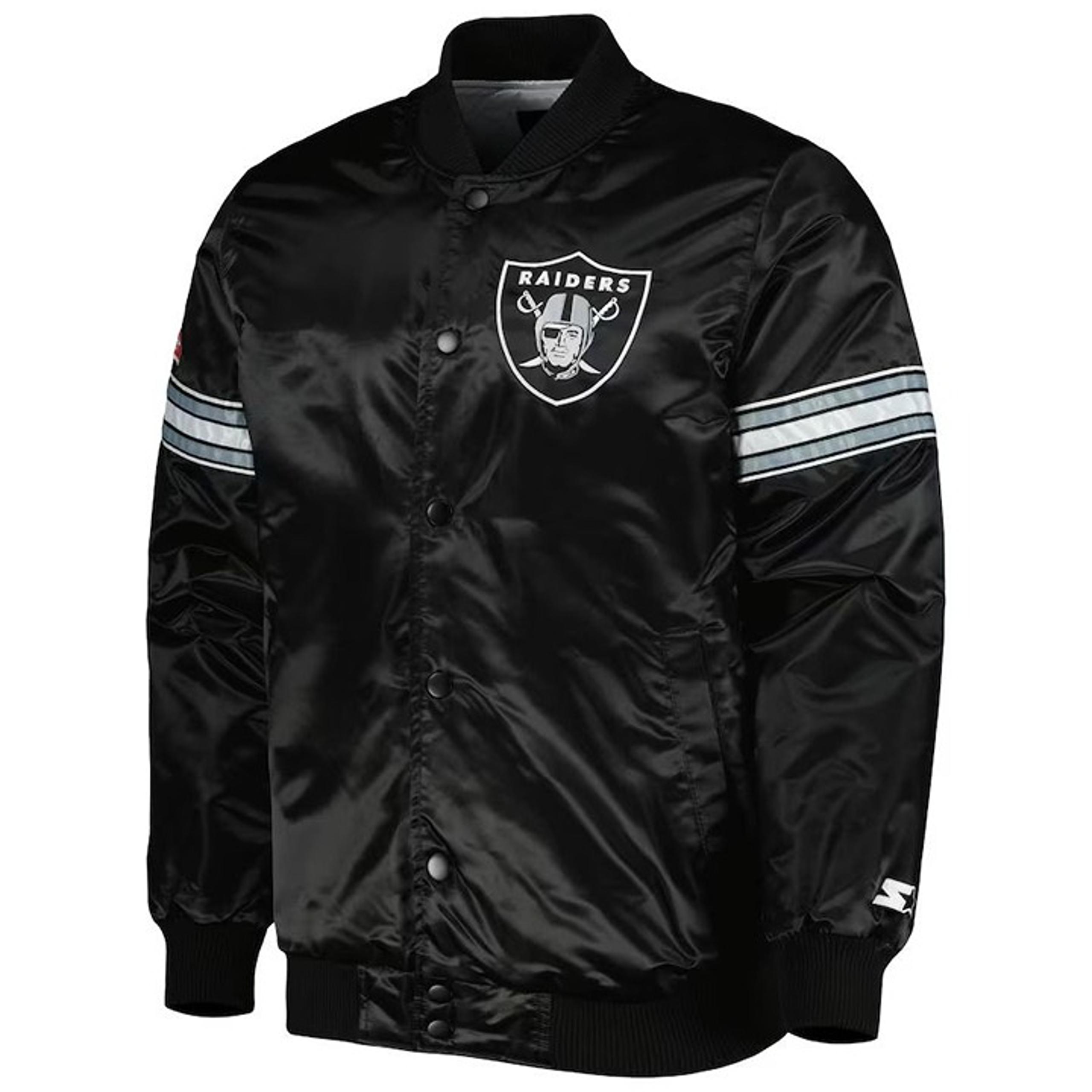 Starter Las Vegas Raiders NFL Men's Satin Varsity Bomber Jacket Size XXL