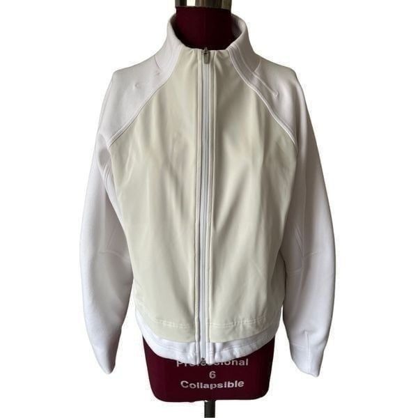 Athleta Heavyweight White Reflective Zip Up Jacket M