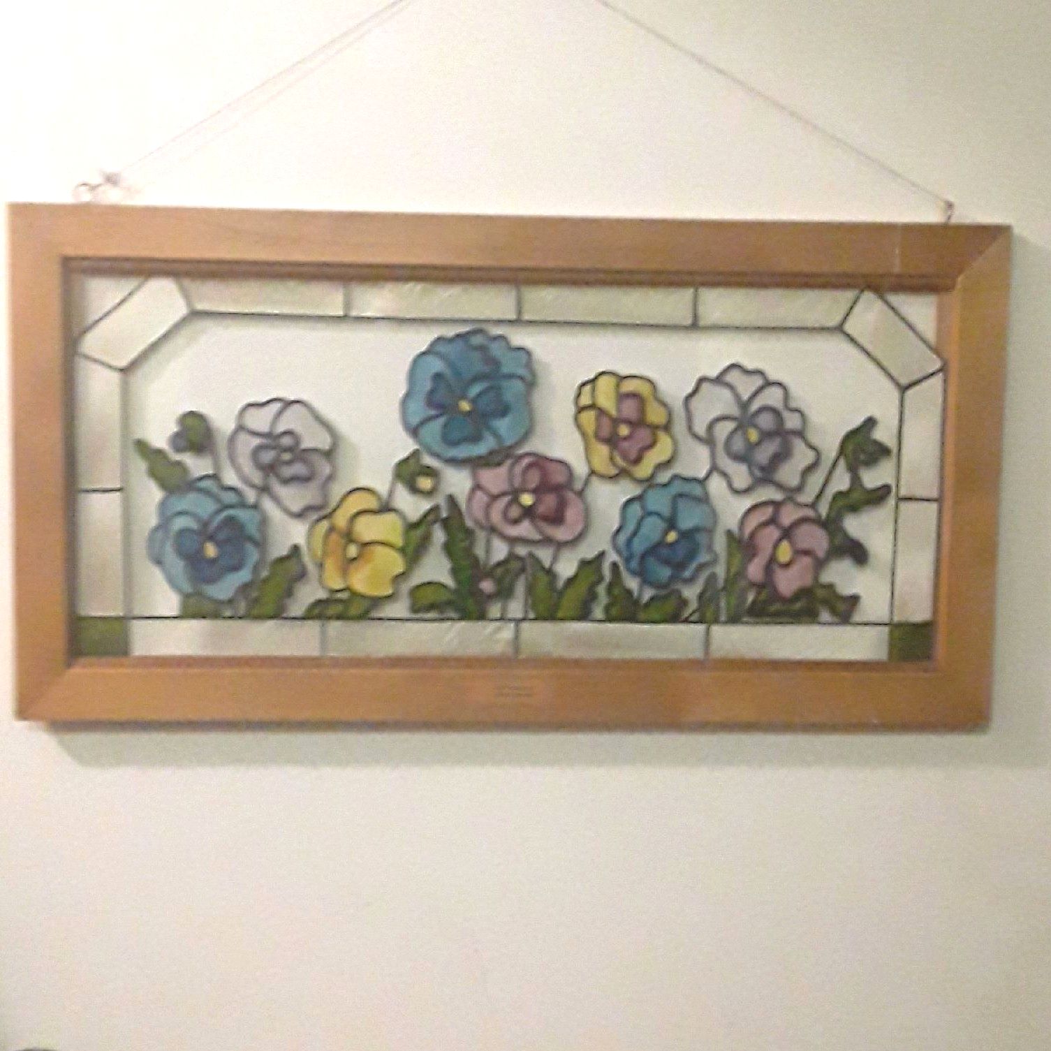 Floral Stained Glass Window Hanging Sunc