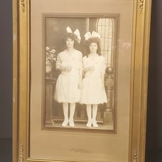 Antique 1920 Sisters Portrait Photograph Framed Kirkness Studio Baltimore MD 18