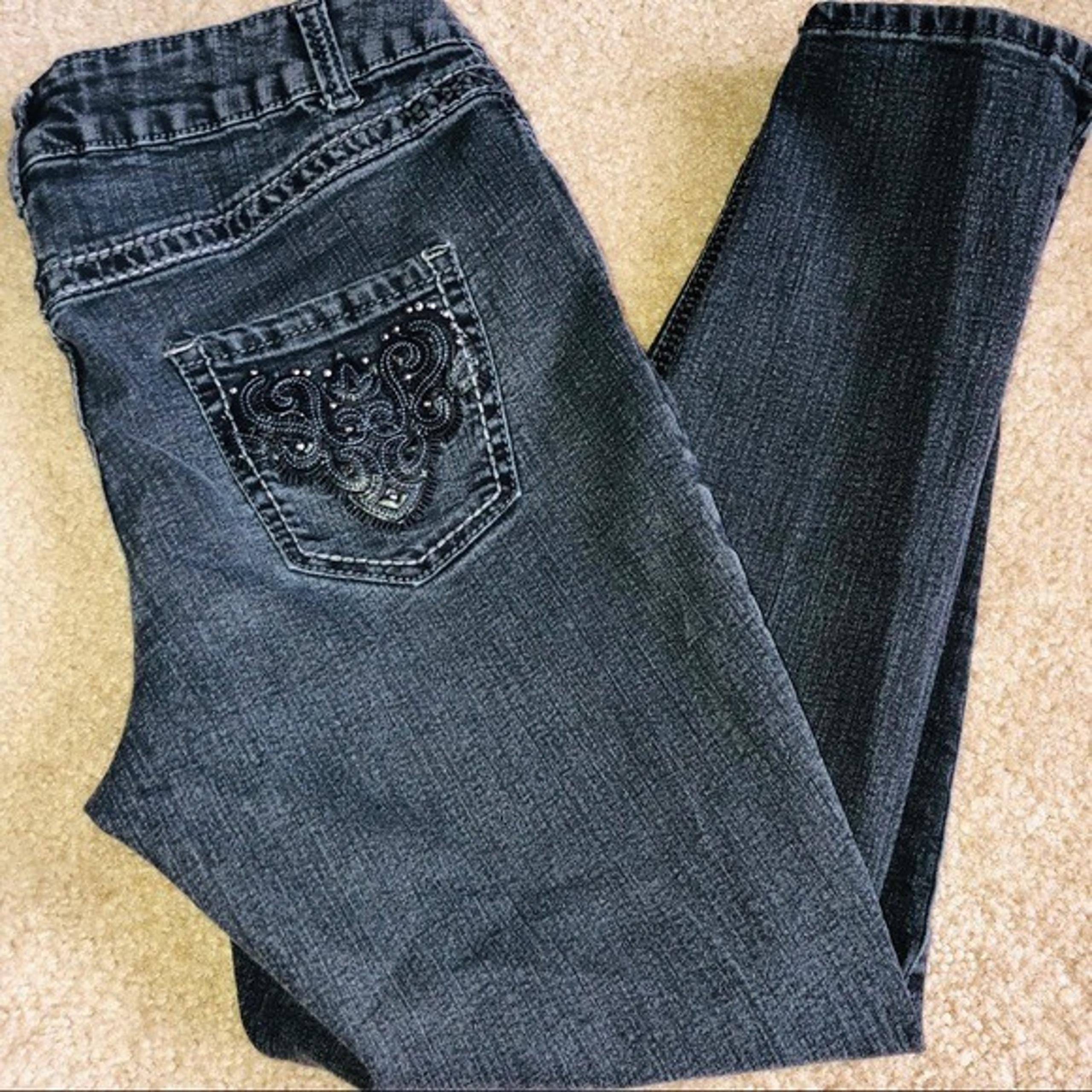 Lane Bryant Faded Black Skinny Jeans