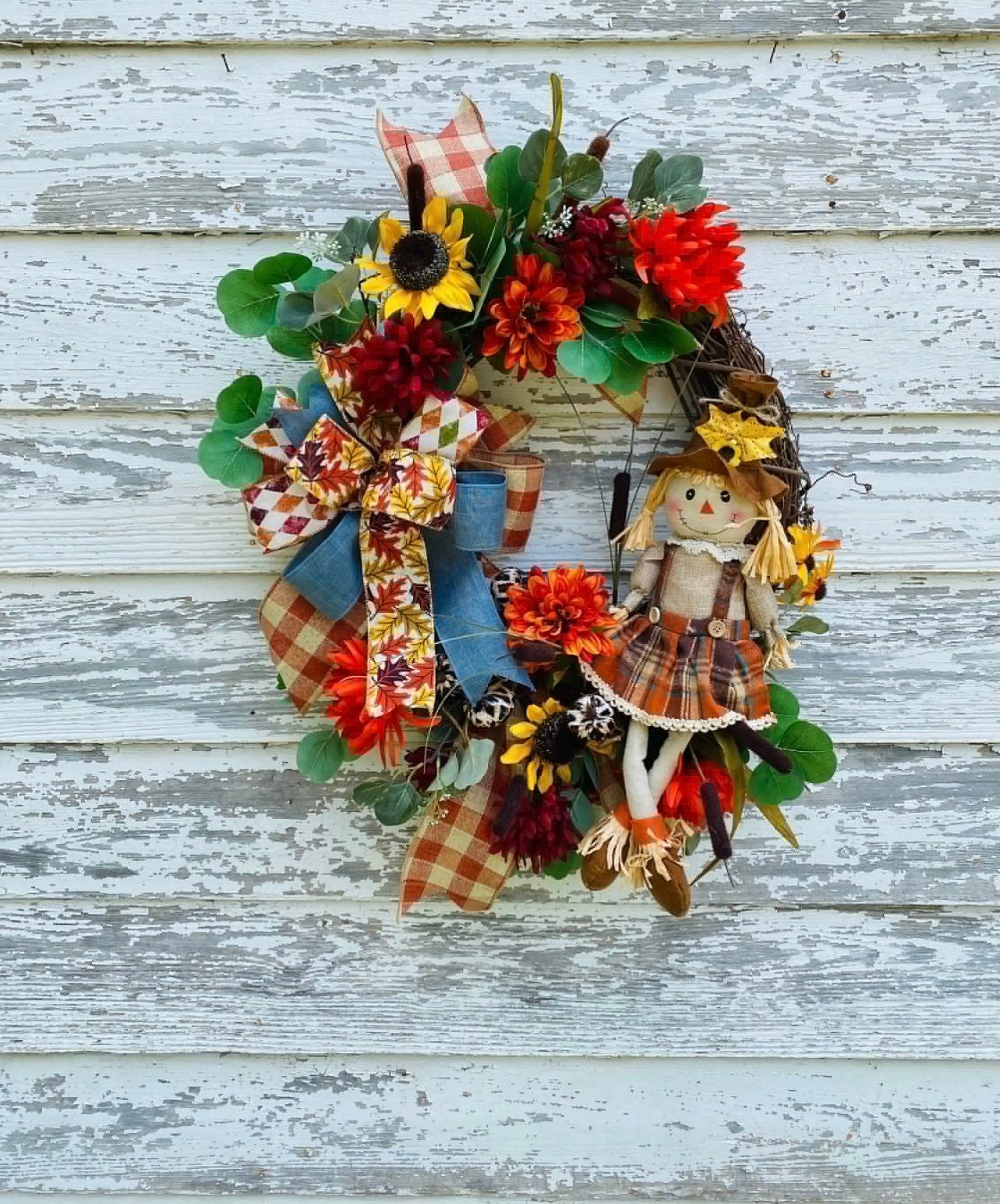 Scarecow Girl Grapevine Wreath