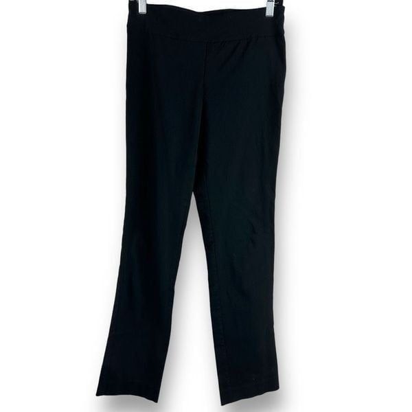 Krazy Larry Women's 8 Pull On Trouser Pants Solid Black Stretchy Classic Office