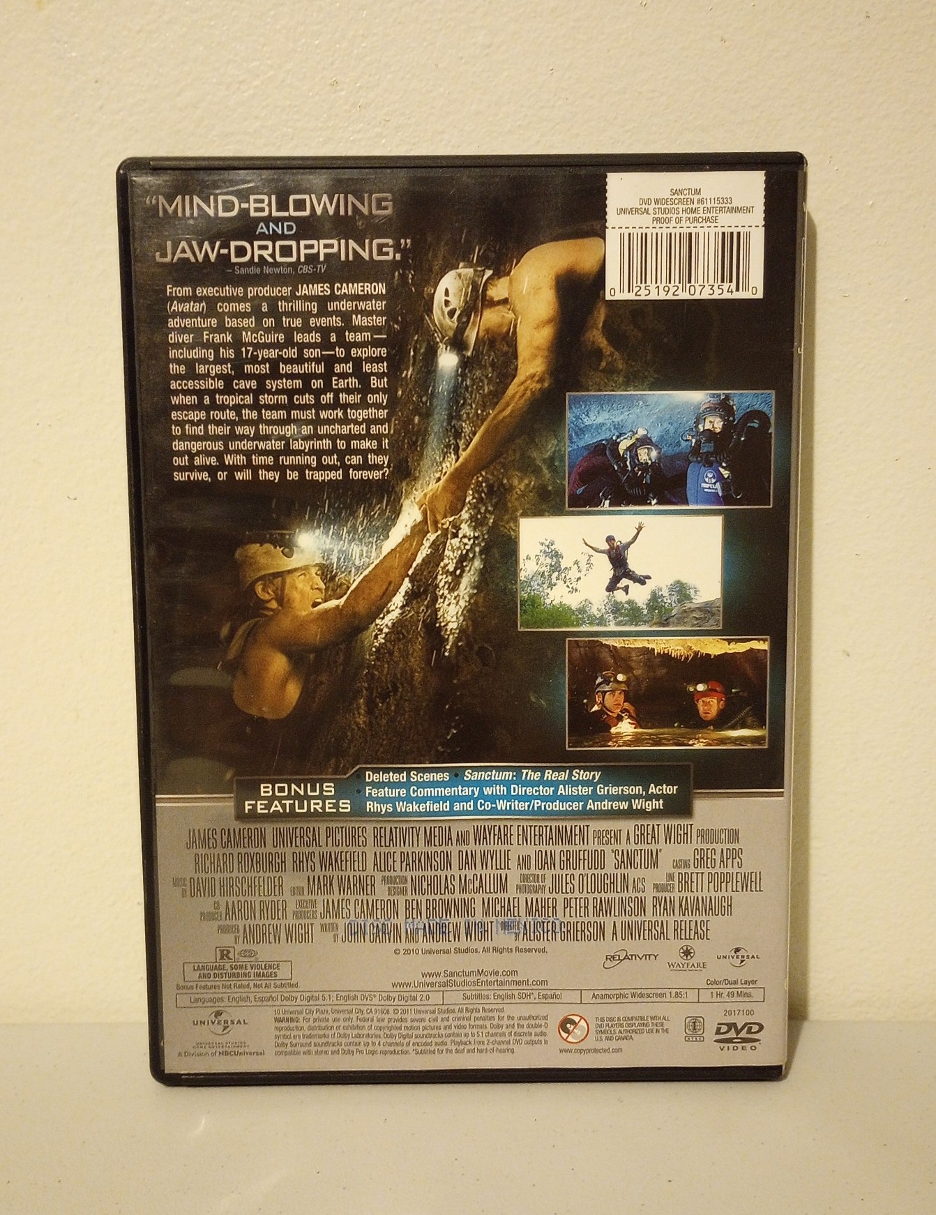 Sanctum DVD, 2010, James Cameron - detail