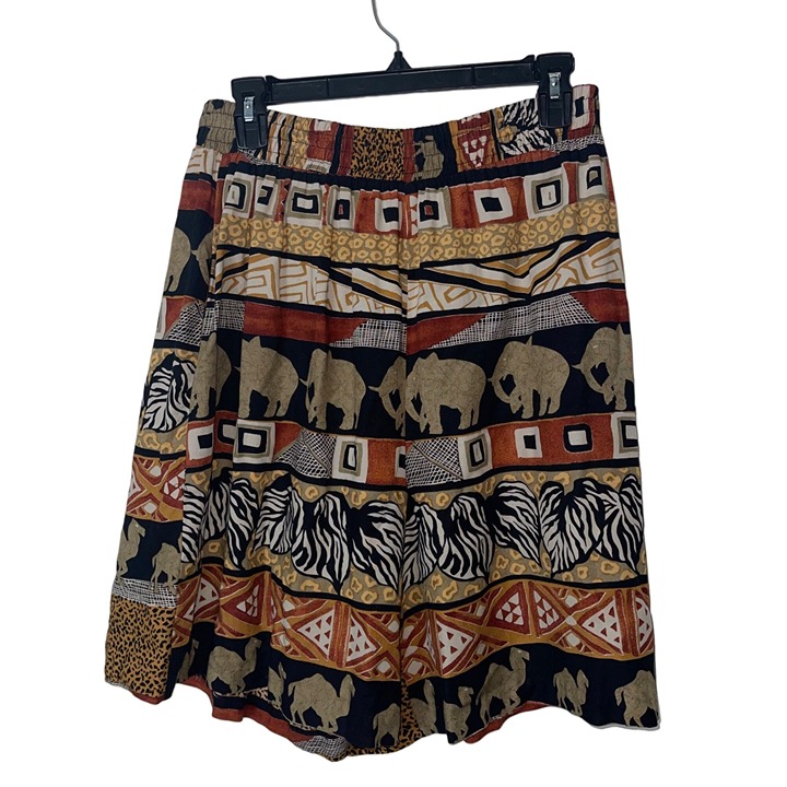 Cascais of California Vintage Womens Shorts Size Medium Safari Print High Rise
