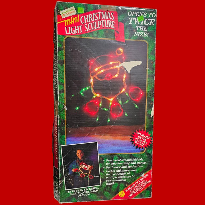 Vintage Mr. Christmas Ho Ho Ho Foldable Mini Light Sculpture 24”x24” 1994