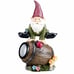 Bo-Toys Solar Powered Gnome Jumping Over a Barrel with Ladybug LED Garden Light