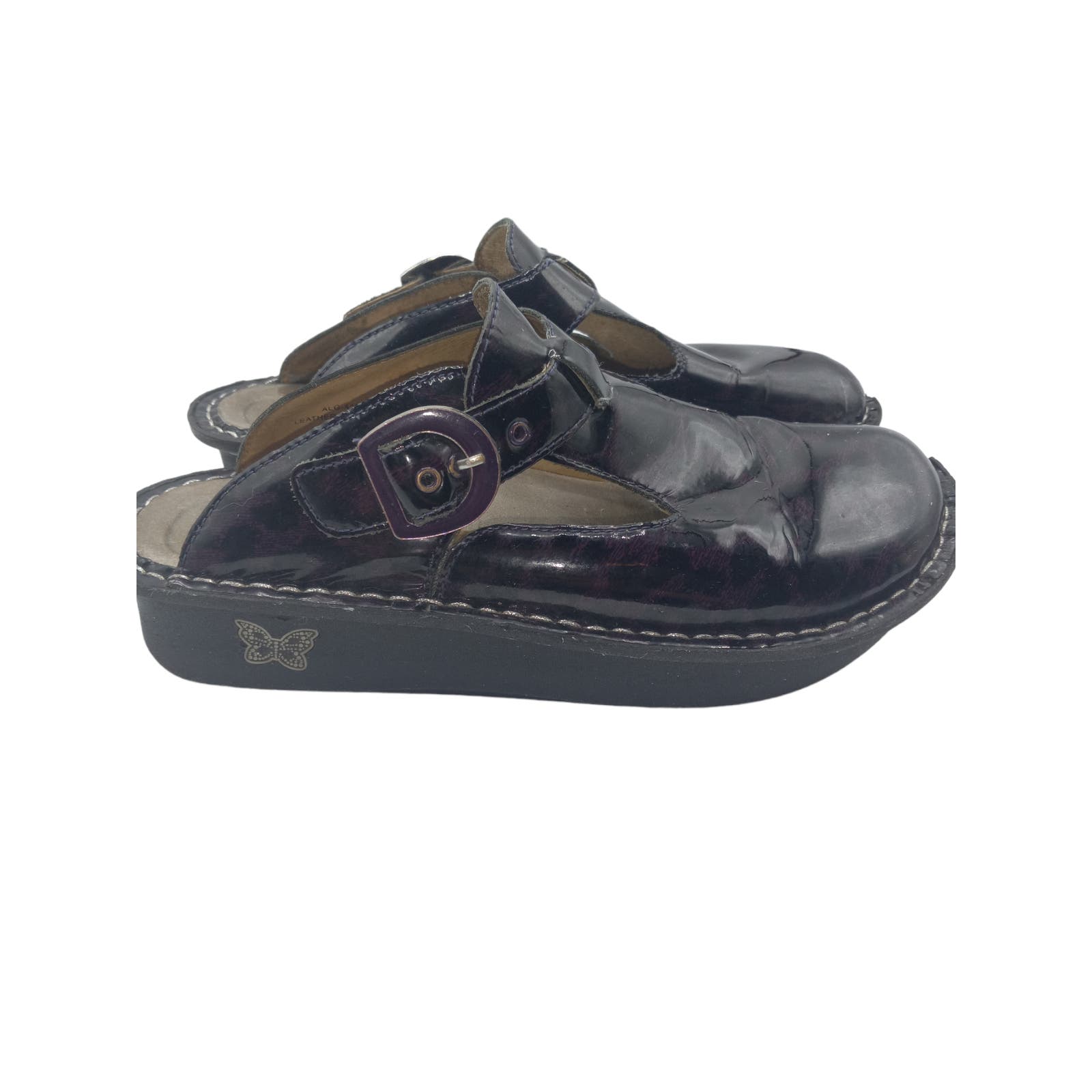 Alegria by Pg Lite Classic Clogs Patent Leather ALG 410 Purple Leopard