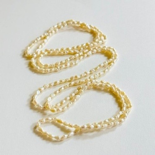 FreshWater Baroque Seed Pearl Necklace VTG Natural Beads Flapper Fresh Water 36
