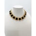 Anne Klein Gold Tone Black Enamel Byzantine Couture Statement Necklace
