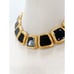 Anne Klein Gold Tone Black Enamel Byzantine Couture Statement Necklace