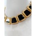 Anne Klein Gold Tone Black Enamel Byzantine Couture Statement Necklace