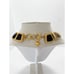 Anne Klein Gold Tone Black Enamel Byzantine Couture Statement Necklace