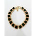 Anne Klein Gold Tone Black Enamel Byzantine Couture Statement Necklace