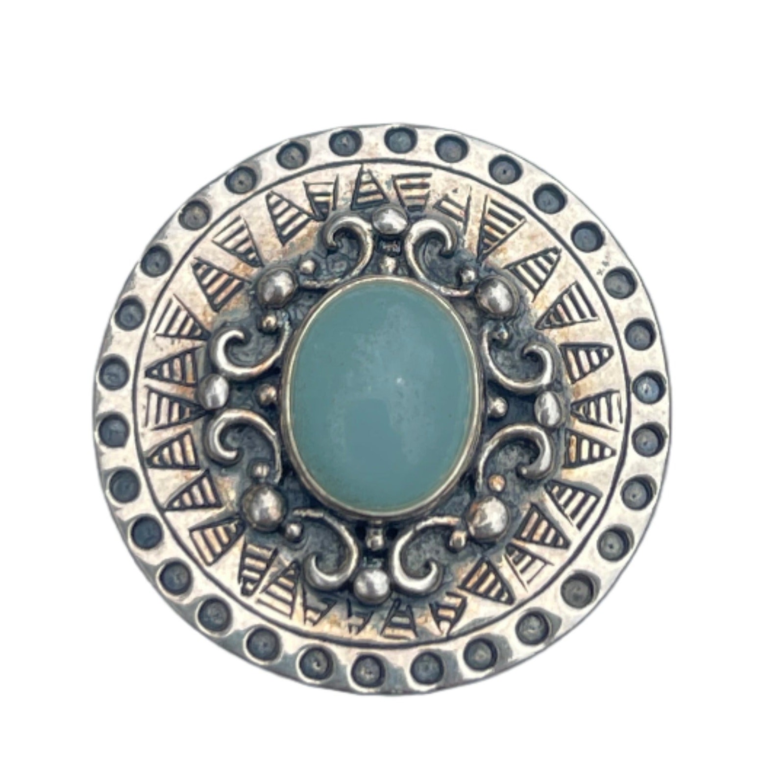 Vintage Chalcedony Sterling Silver Ring - Size 6.5