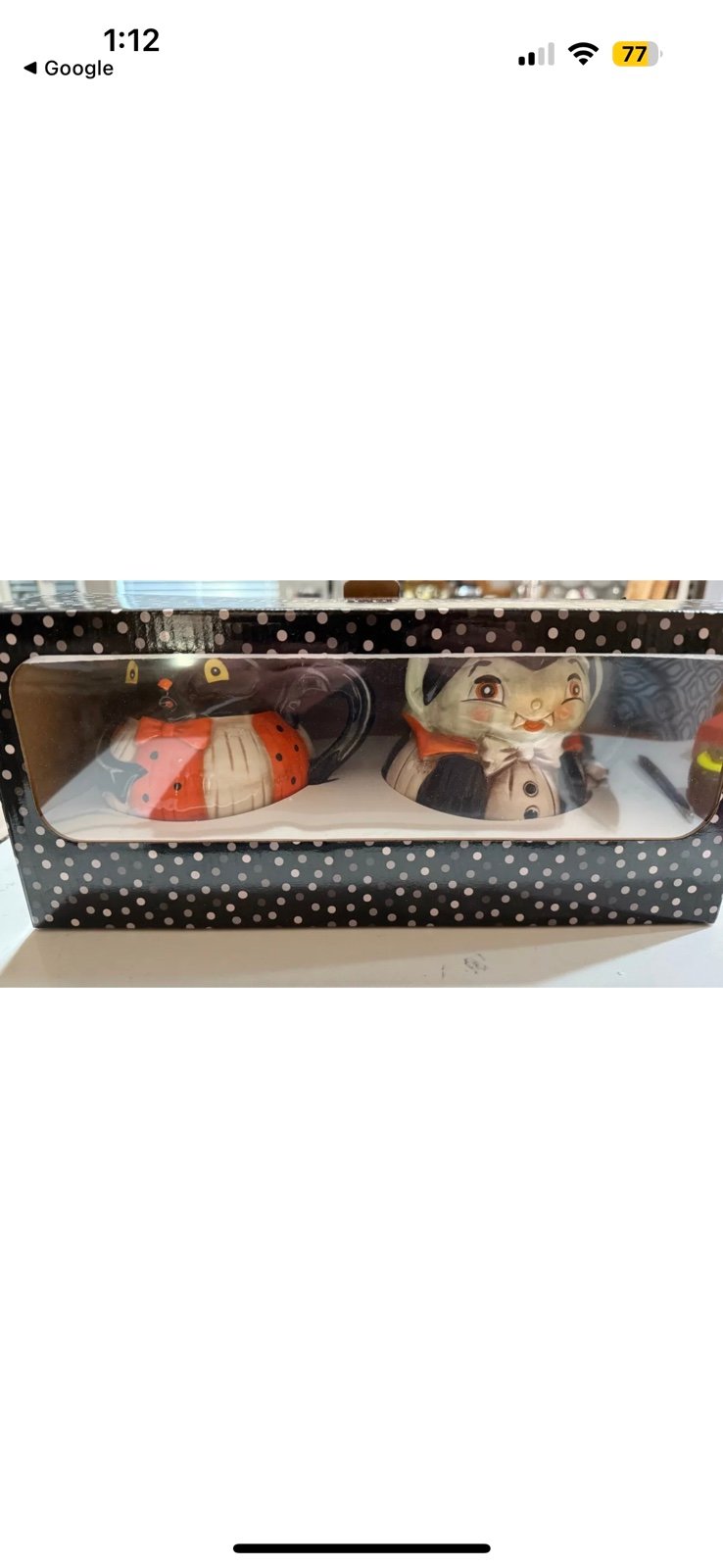 Johanna Parker Halloween Vampire Black Cat Pumpkin Peep Mug Set New RARE HTF Set