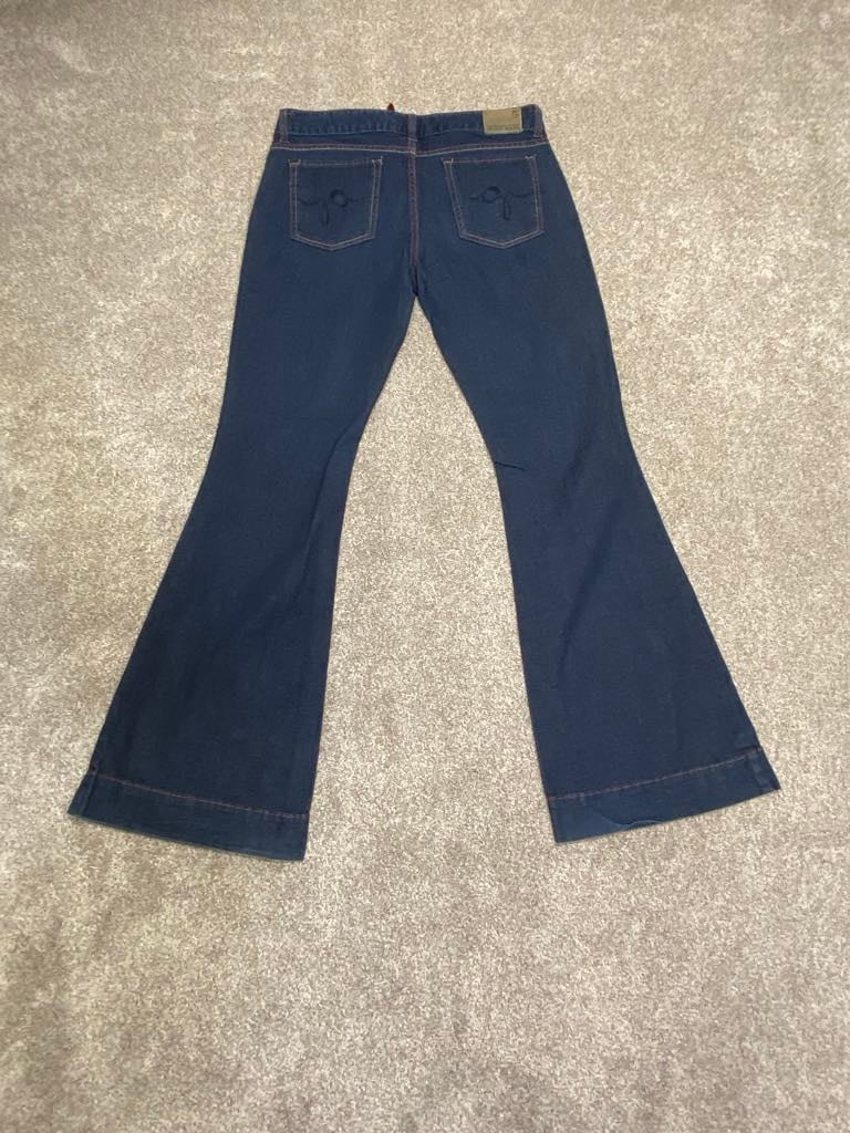 Guess Charlie ultra flare jeans womens sz 30 blue jeans Y2K grungy western rodeo