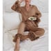2 Piece Fuzzy Trim Pj Set