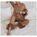 2 Piece Fuzzy Trim Pj Set