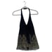 J. R. Nites by Caliendo Black Sequenced Pattern Glitter Women's Halter Top