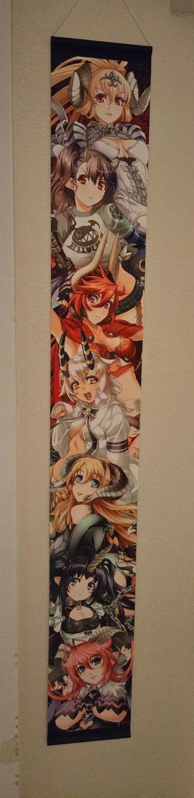 Seven Mortal Sins & Seven Heavenly Virtues Stick Tapestries x2 SUPER RARE