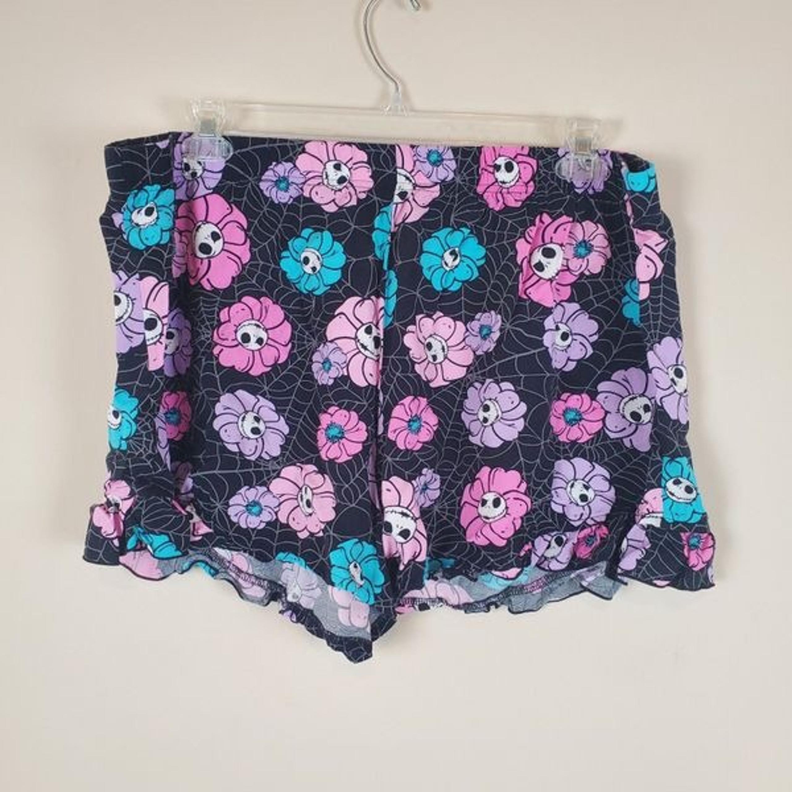 Disney Nightmare Before Christmas Floral Pajama Shorts