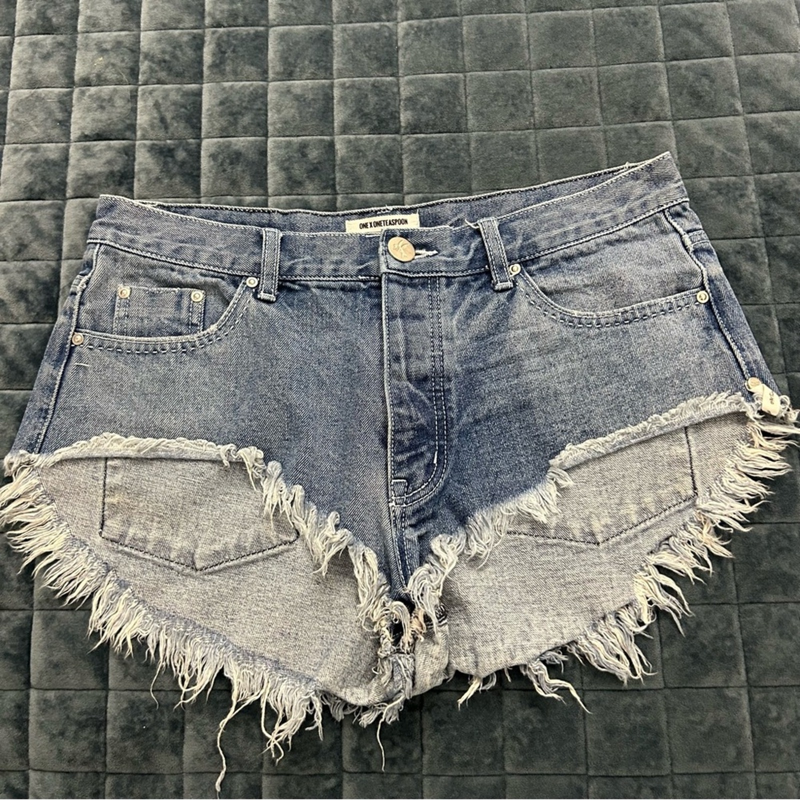 One Teaspoon Rollers Distressed Denim Jean Shorts