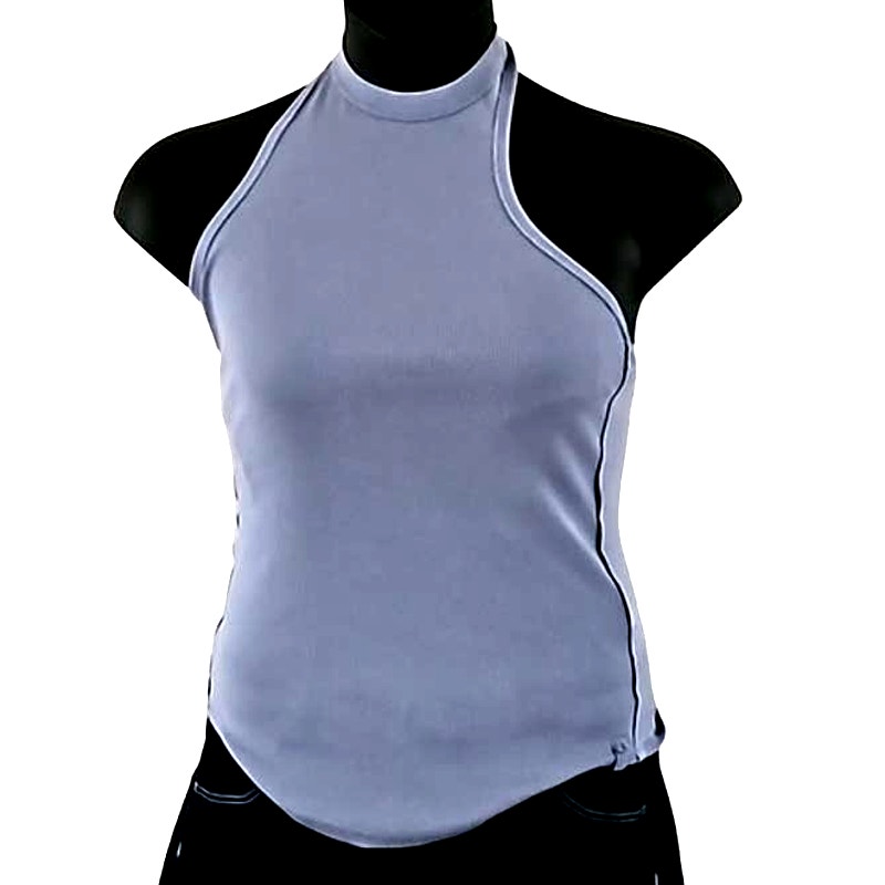 We The Free by Free People Blue Halter Mock Neck Top - Size XL, NWT