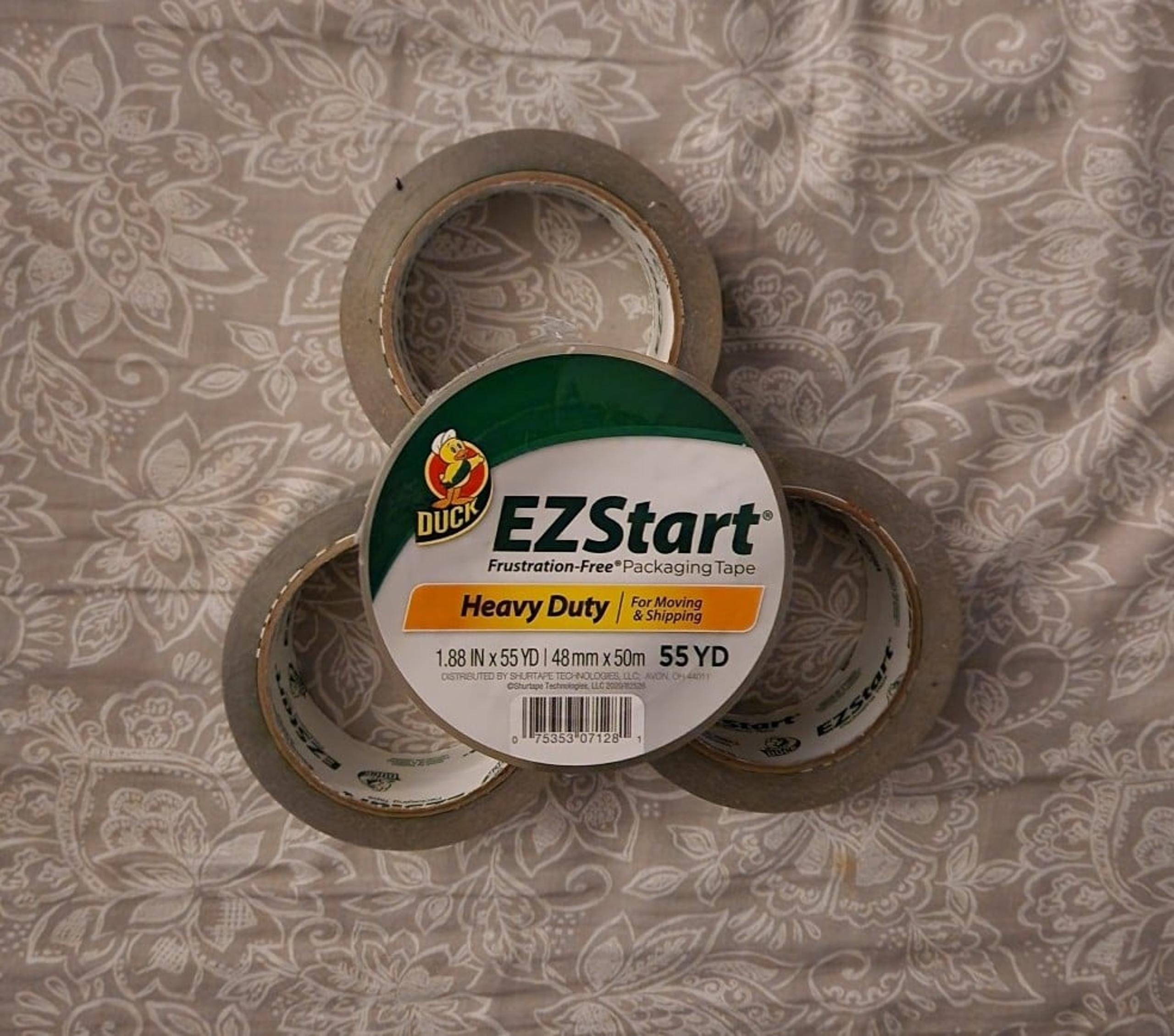 4 Rolls of Duck EZ Start Frustration-Free Packaging Tape Heavy Duty 55yd