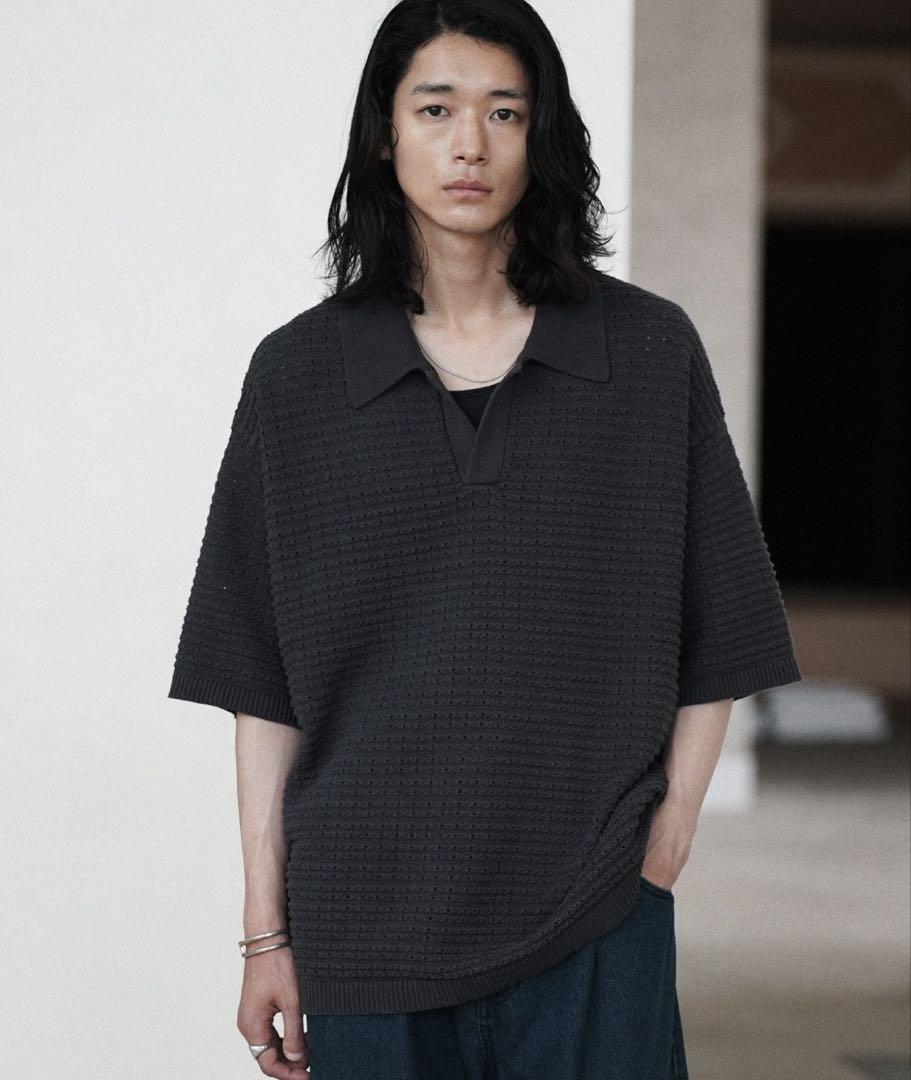 TUCK SKIPPER KNIT POLO（ポロシャツ）｜WYM LIDNM（ウィム バイ
