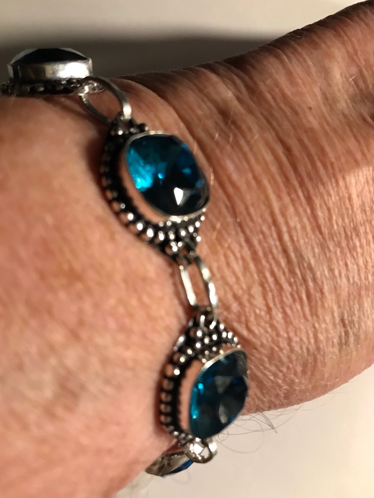 Blue Topaz 925 Sterling Silver Bracelet