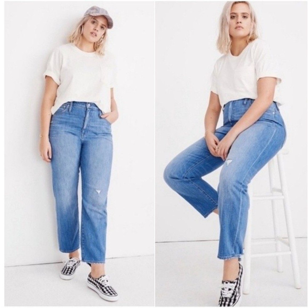Madewell Plus Classic Straight Jean Distressed size 35W