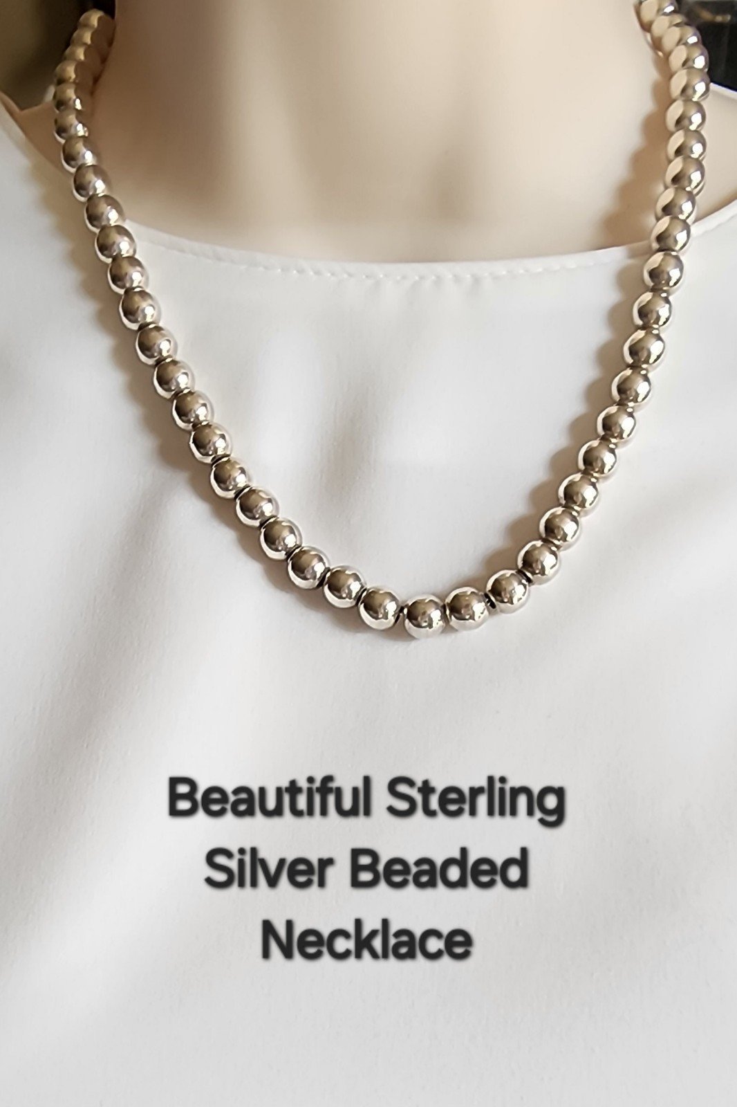 Sterling Silver Beaded Necklace