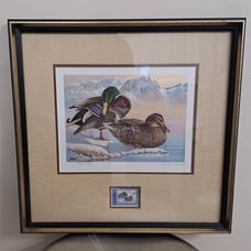 1986 Washington Waterfowl Federal Stamp Framed w/ Keith Warrick Signed & # Litho