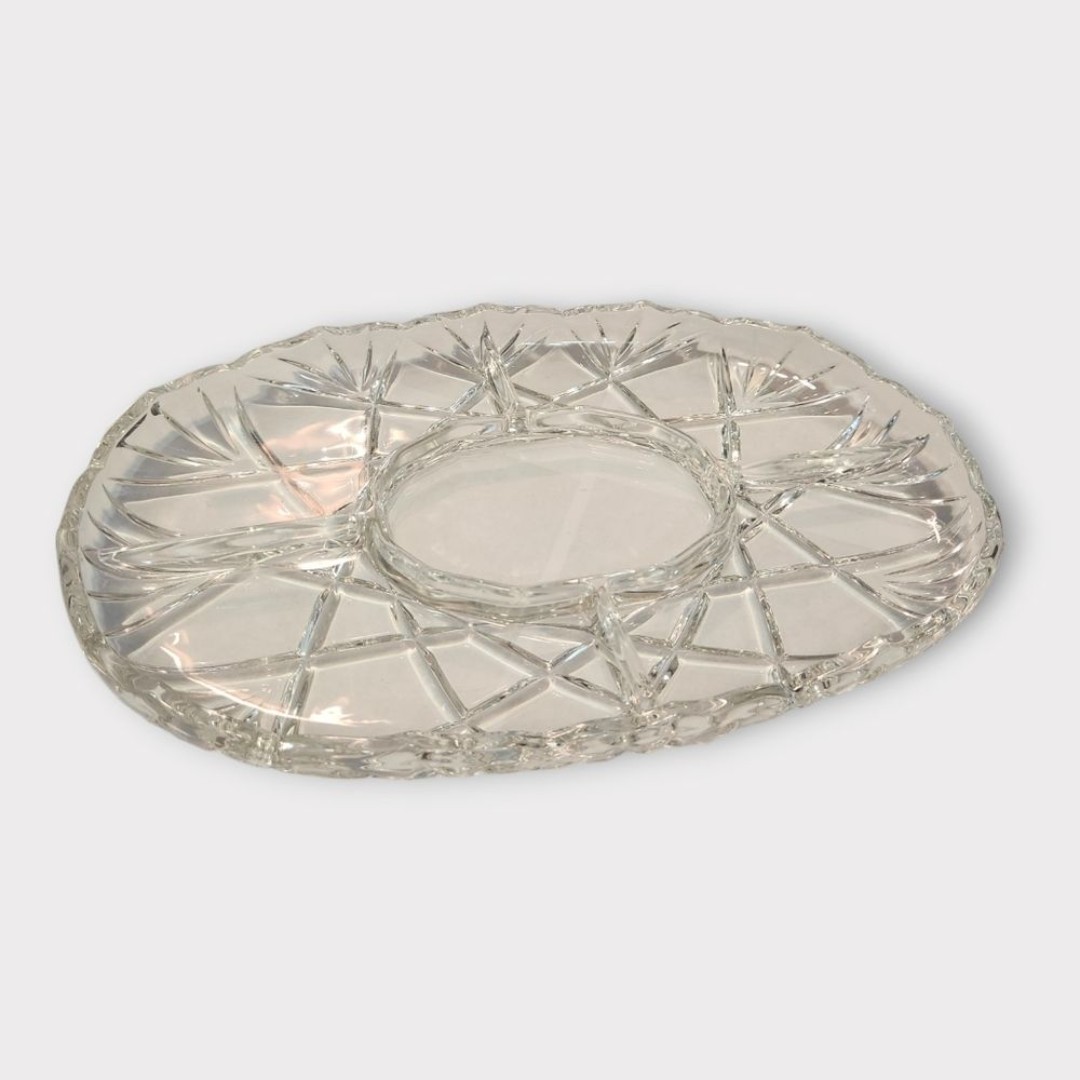 Vintage Mikasa Roxborough Lead Crystal Hostess Tray