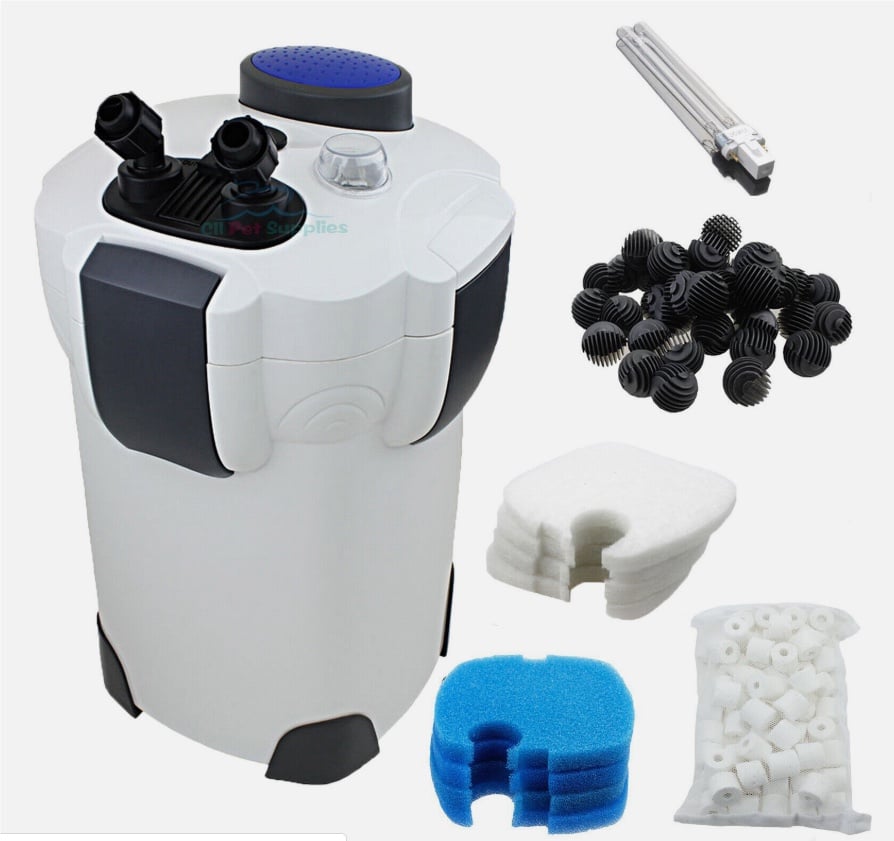 200 Gallon Aquarium Canister Filter UV 9w UV Sterilizer Fish Tank SUNSUN HW-304B